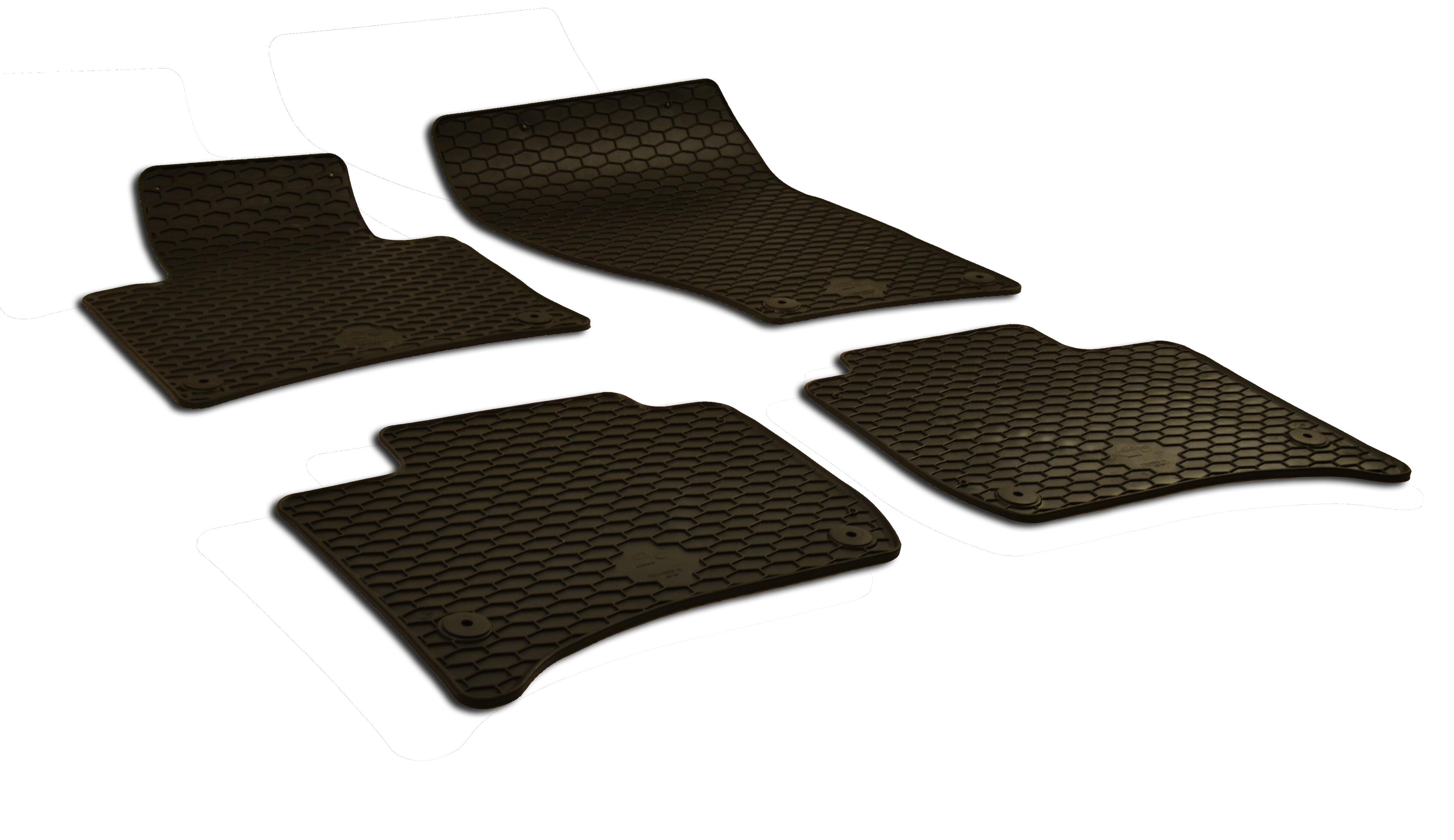 Porsche VW Floor Mat Set - Front and Rear (All-Weather) (Black) 7P1061550041 - eEuro Preferred 218564